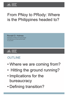 From Pnoy to Prody: Where Is the Philippines Headed To?