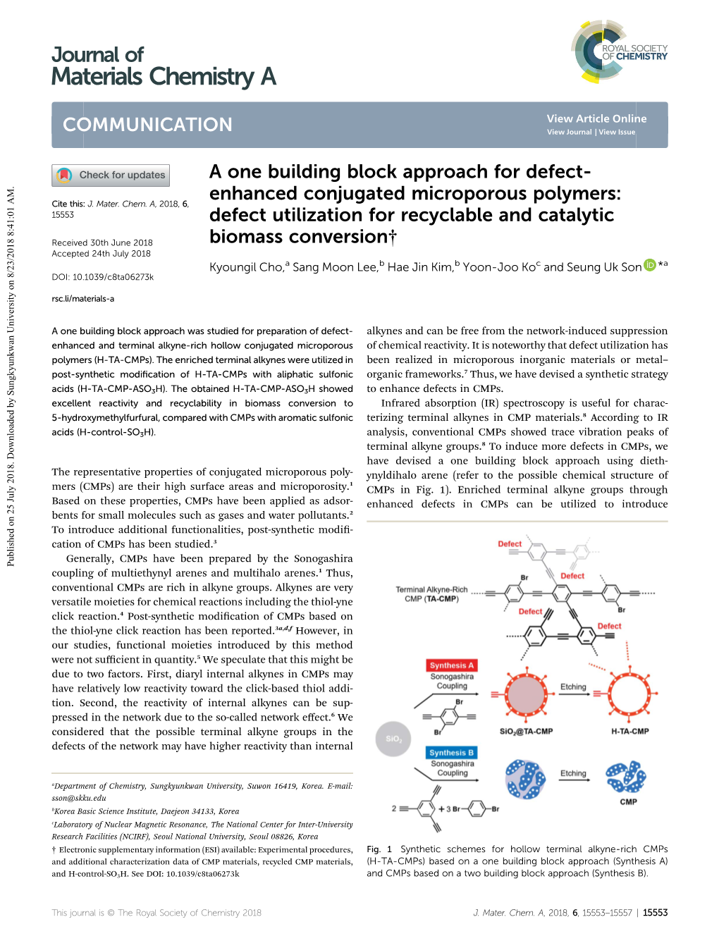 A One Building Block Approach for Defect-Enhanced Conjugated Microporous Polymers: Defect Utilization for Recyclable and Catalyt