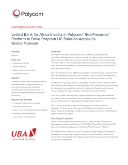 United Bank of Africa Customer Success Story