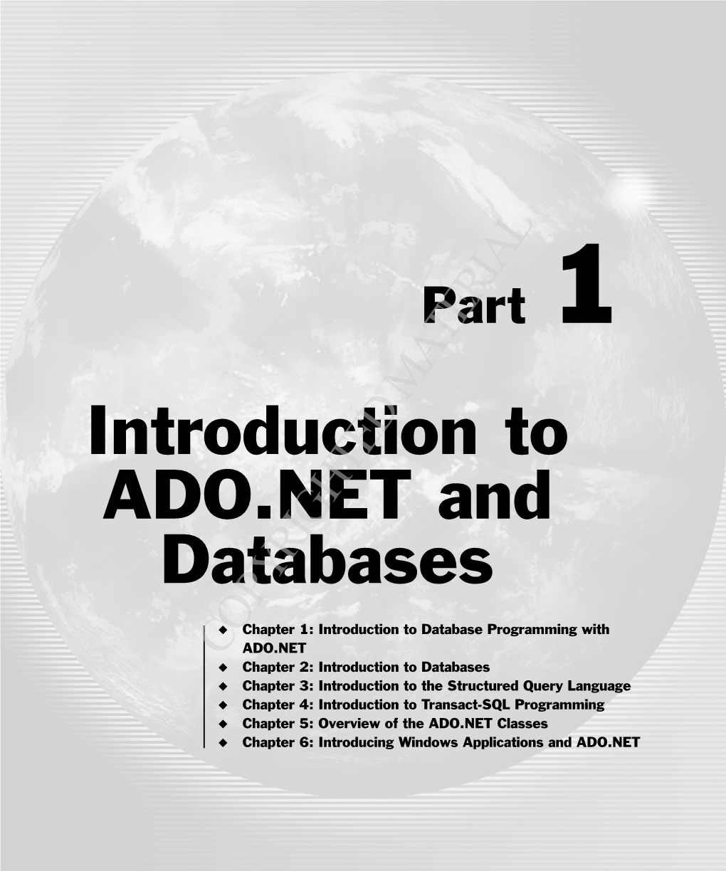 Introduction to ADO.NET and Databases