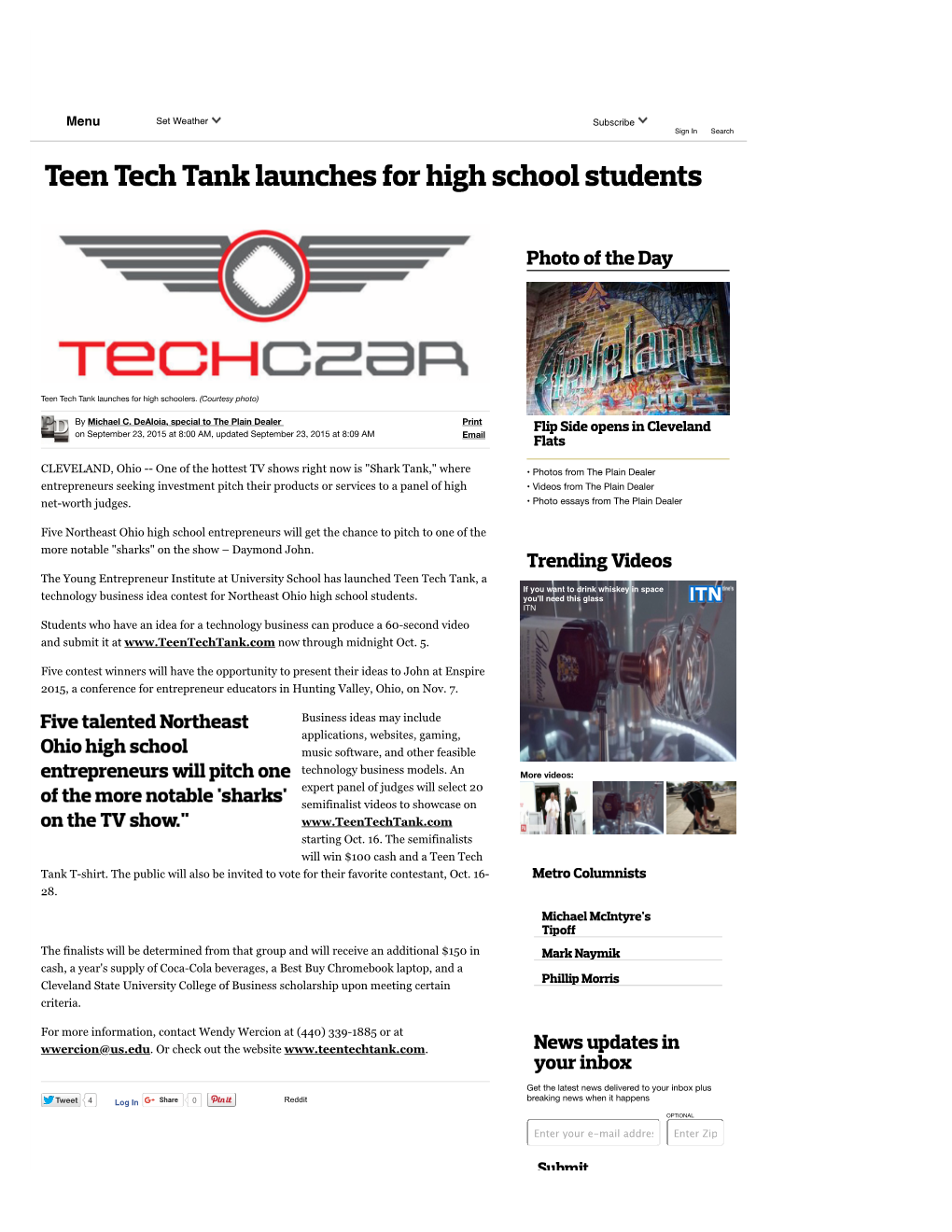 Teen Tech Tank Launches for High School Students | Cleveland.Com