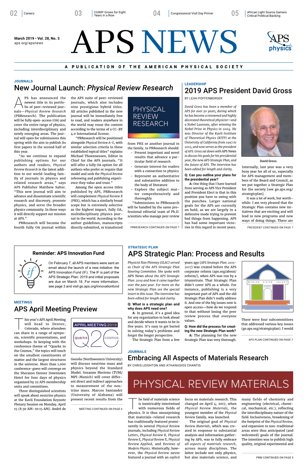 APS News March 2019 Vol. 28, No. 3