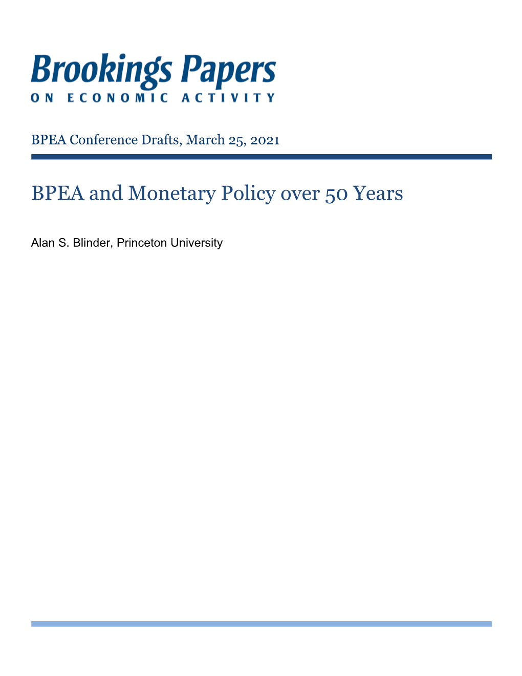 BPEA and Monetary Policy Over 50 Years