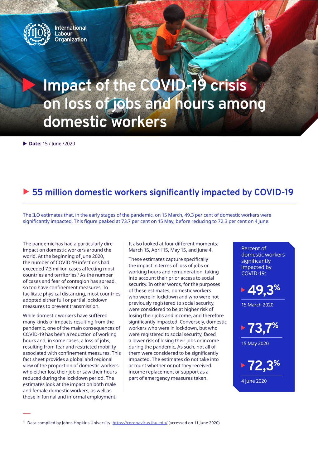 Impact of the COVID-19 Crisis on Loss of Jobs and Hours Among Domestic Workers 15 / June / 2020 1