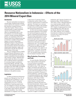 Resource Nationalism in Indonesia—Effects of the 2014 Mineral Export Ban