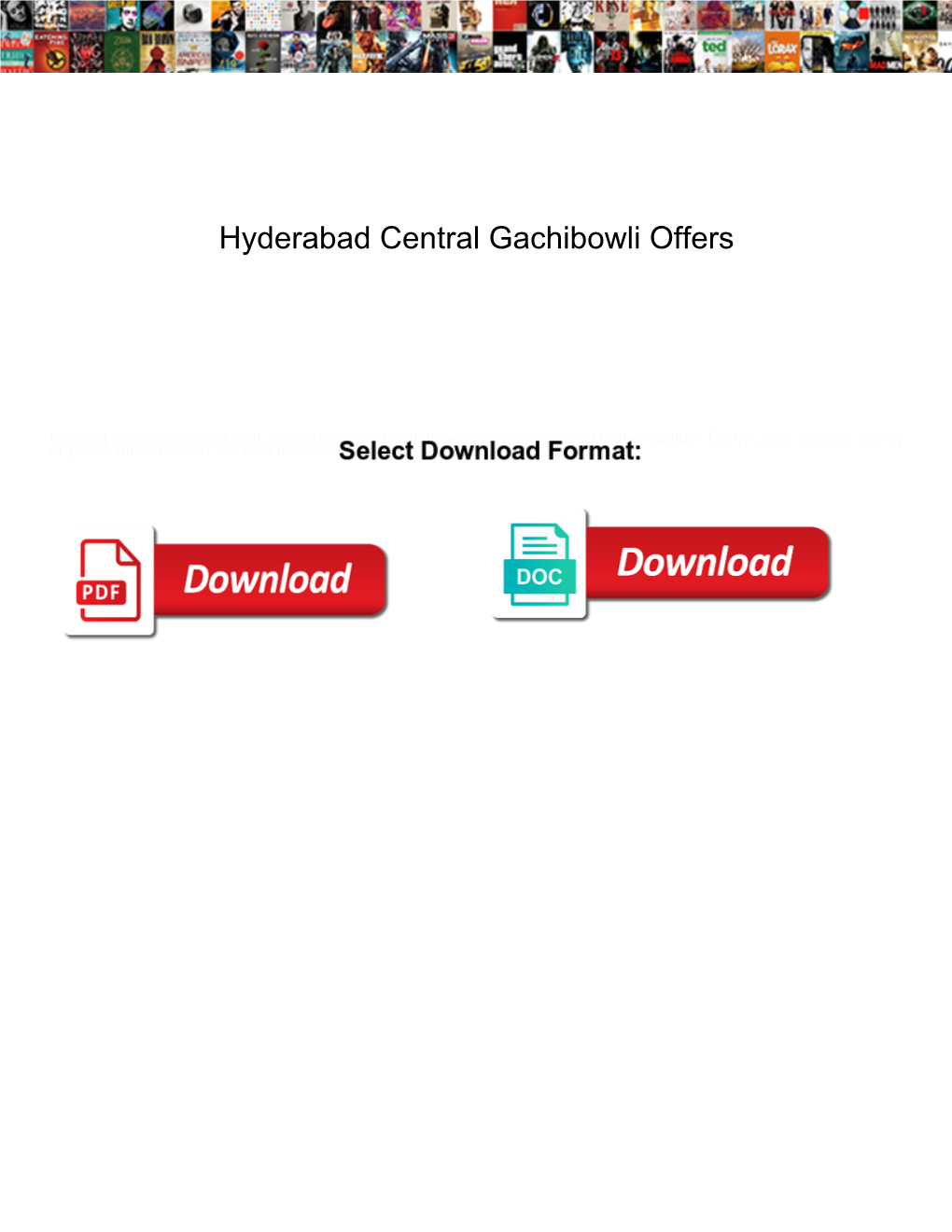 Hyderabad Central Gachibowli Offers