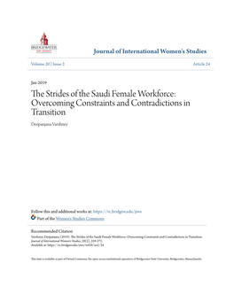 The Strides of the Saudi Female Workforce: Overcoming Constraints and Contradictions in Transition