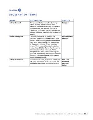 Chapter 11 – Glossary of Terms