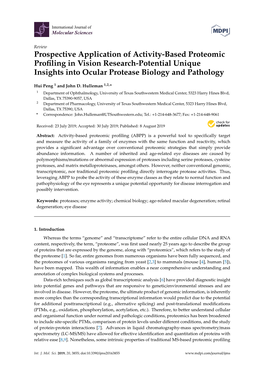 Prospective Application of Activity-Based Proteomic Profiling