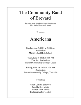 The Community Band of Brevard Americana