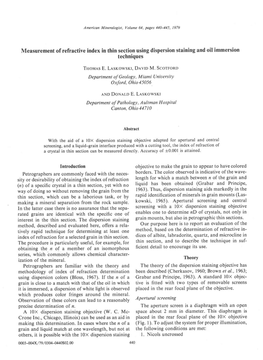 Measurement of Refractive Index in Thin Section Using Dispersion