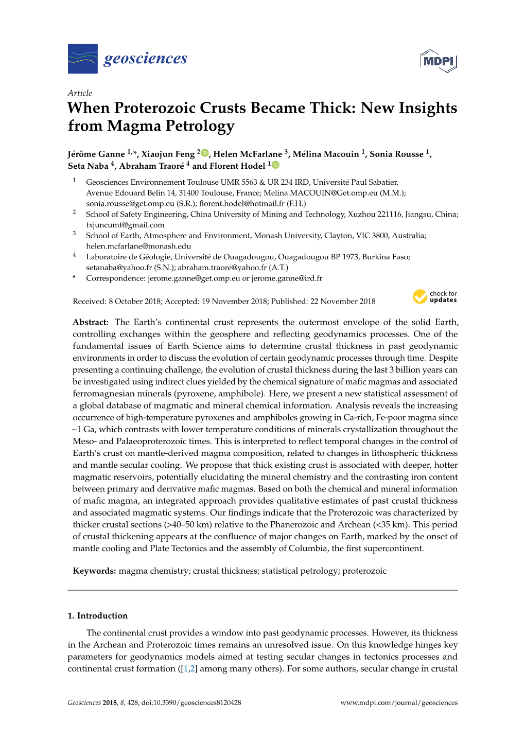 When Proterozoic Crusts Became Thick: New Insights from Magma Petrology