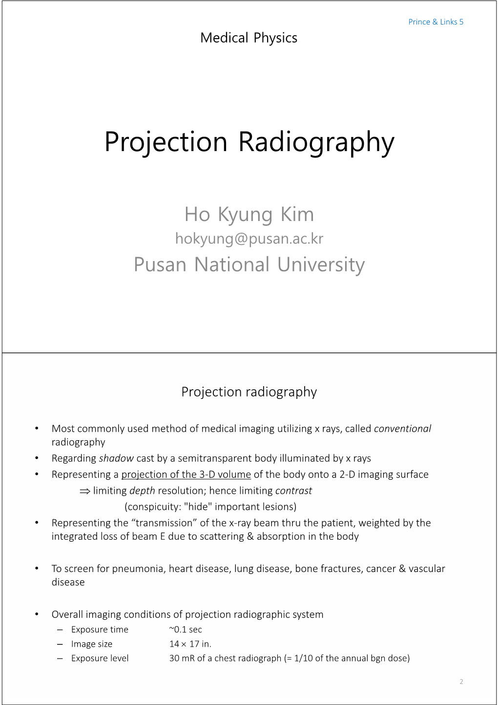 Projection Radiography