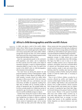 Africa's Child Demographics and the World's Future