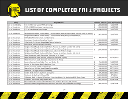 Master FRI I Project List