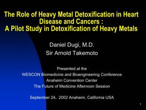 A Pilot Study in Detoxification of Heavy Metals