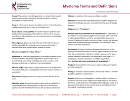 Myeloma Terms and Definitions
