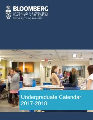 Undergraduate Calendar 2017-2018