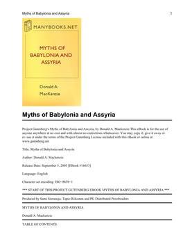 Myths of Babylonia and Assyria 1