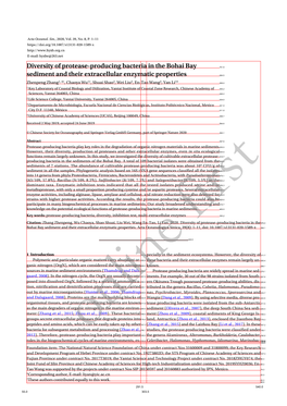 Diversity of Protease-Producing Bacteria in the Bohai Bay Sediment