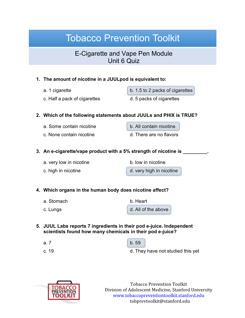 Tobacco Prevention Toolkit