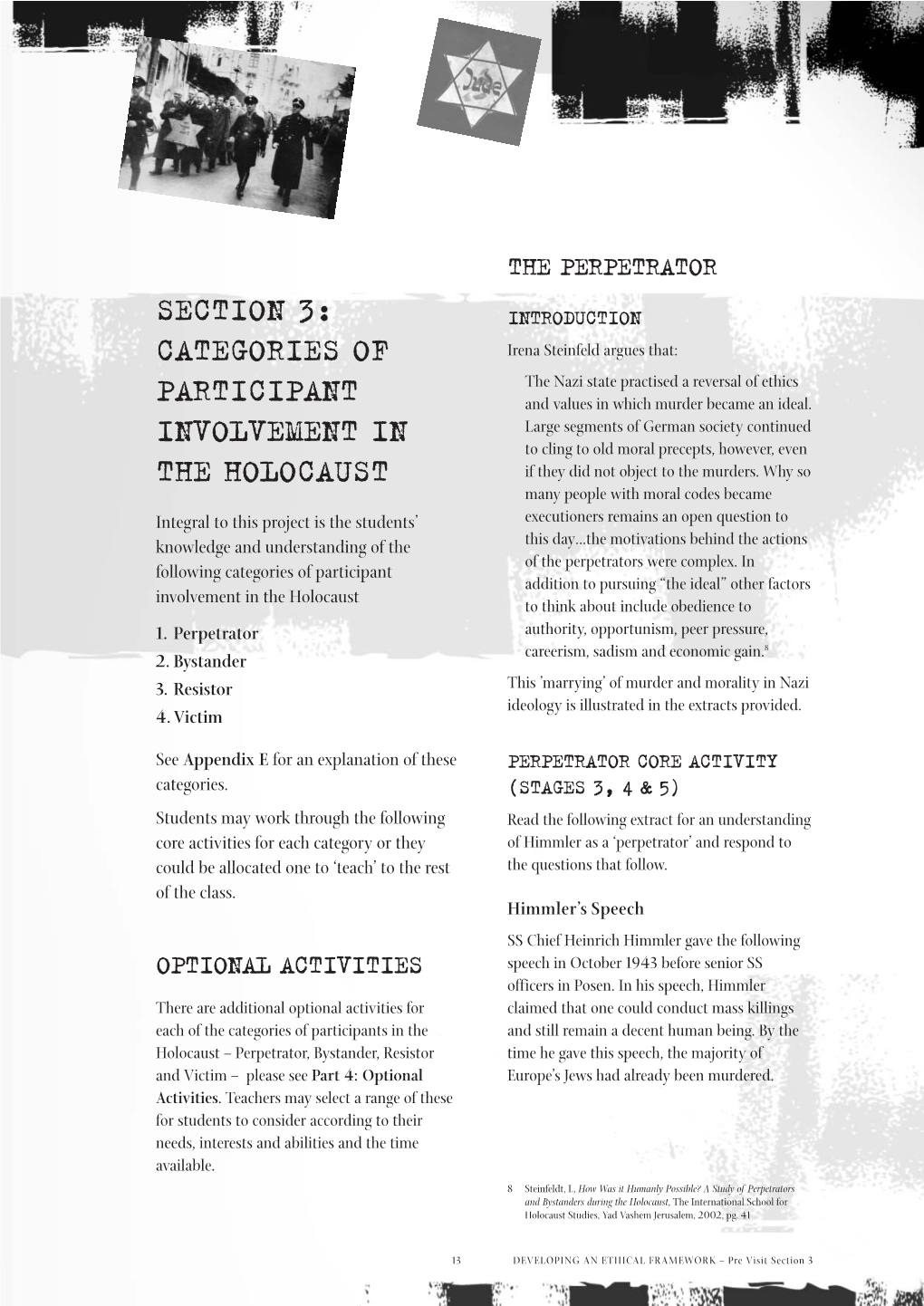 Section 3: Categories of Participant Involvement in the Holocaust