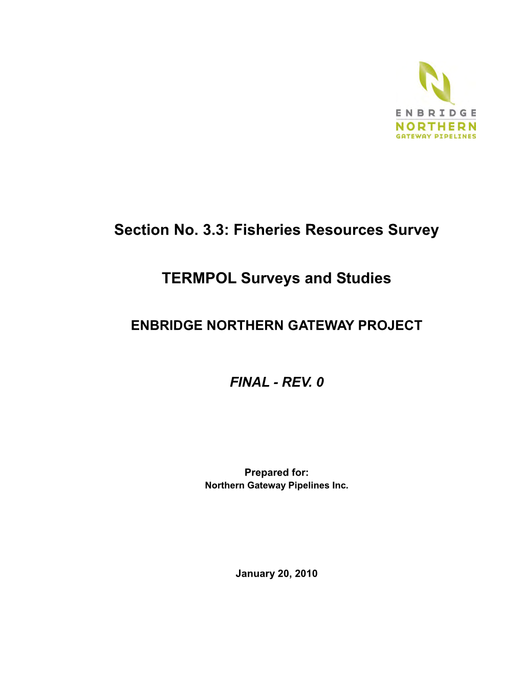 Section No. 3.3: Fisheries Resources Survey