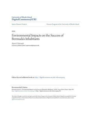 Environmental Impacts on the Success of Bermuda's Inhabitants Alyssa V