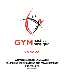 Women's Artistic Gymnastics Equipment Specifications