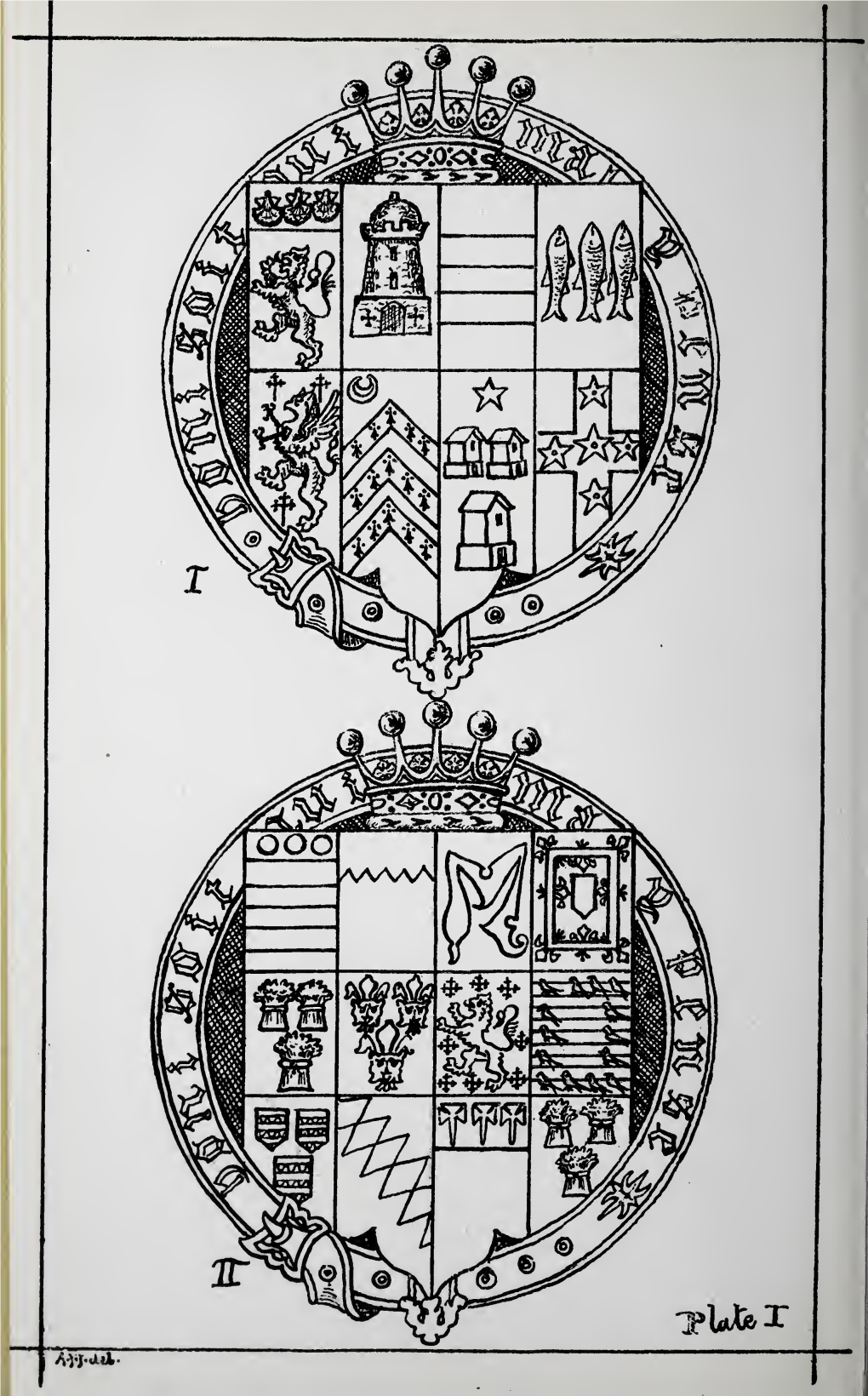 Jewers, a J, Heraldry in the Manor House of North Cadbury, with The