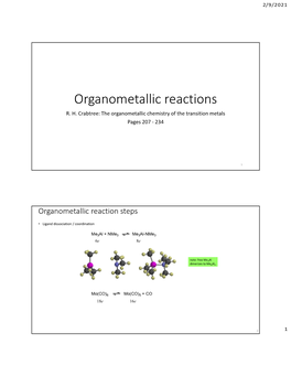 Organometallic Reactions R