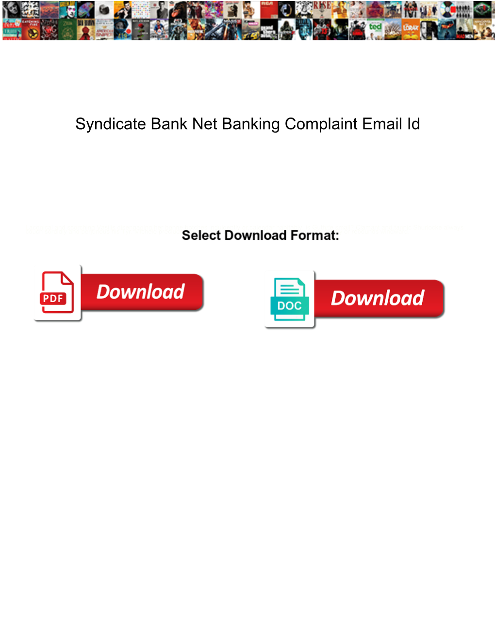 Syndicate Bank Net Banking Complaint Email Id