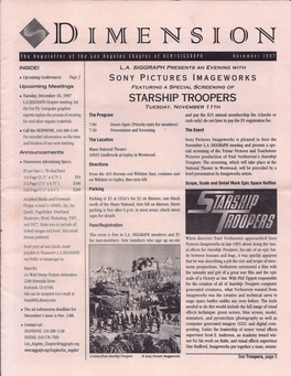 STARSHIP TROOPERS' TUESDA Y, NOVEMBER the Fur Fly: Computer Graphics