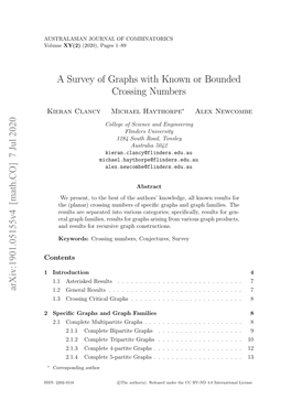 A Survey of Graphs with Known Or Bounded Crossing Numbers