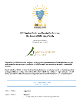 K-12 Water Cooler and Equity Conference: the Golden State Opportunity