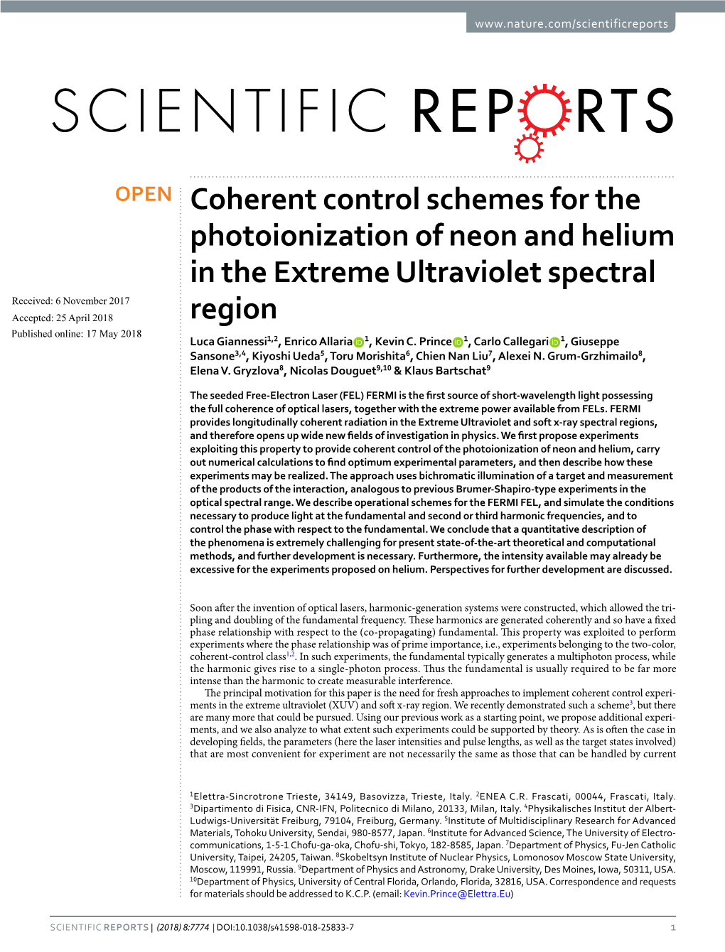 Coherent Control Schemes for the Photoionization of Neon and Helium