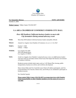 L.A. Area Chamber of Commerce Storms City Hall