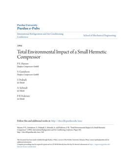 Total Environmental Impact of a Small Hermetic Compressor P