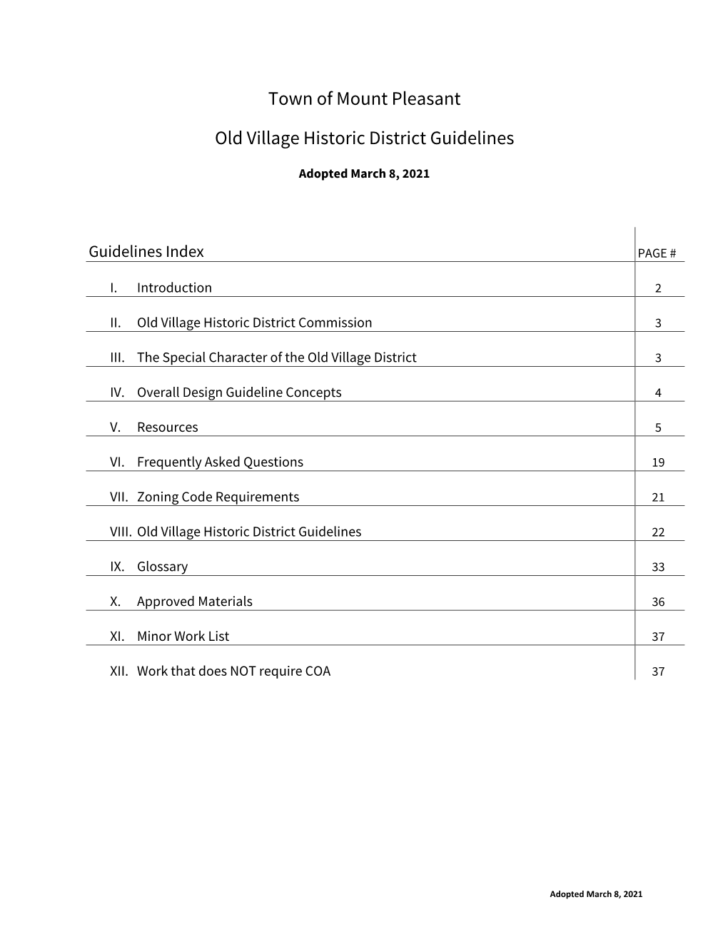 Old Village Historic District Guidelines