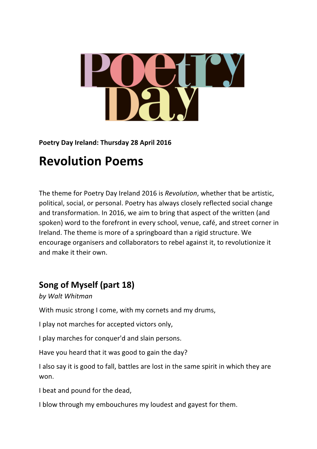 Revolution Poems