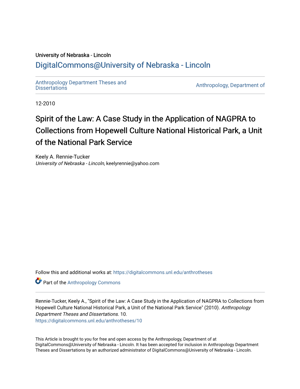 A Case Study in the Application of NAGPRA to Collections from Hopewell Culture National Historical Park, a Unit of the National Park Service