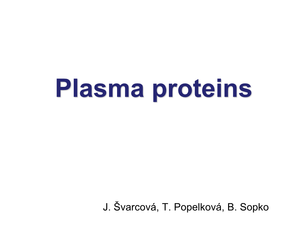 Plasma Proteins