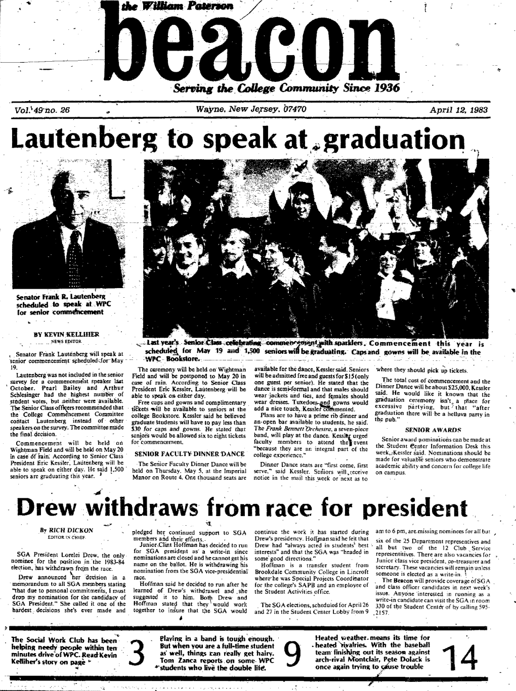 Lautenberg to Speak at Graduation