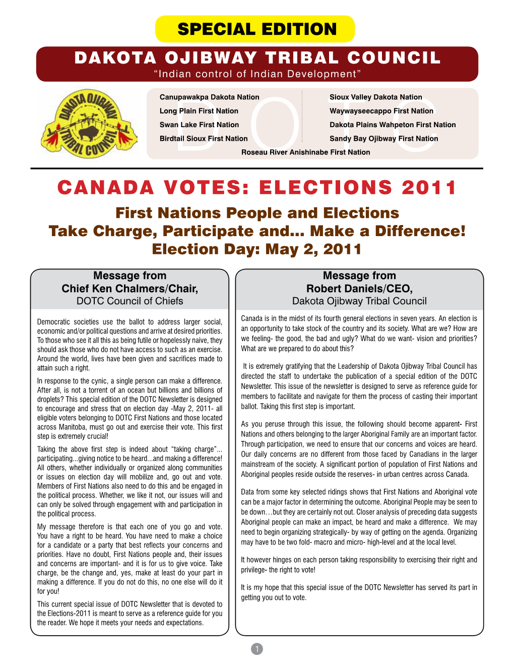 Canada Votes: Elections 2011 Annual Report
