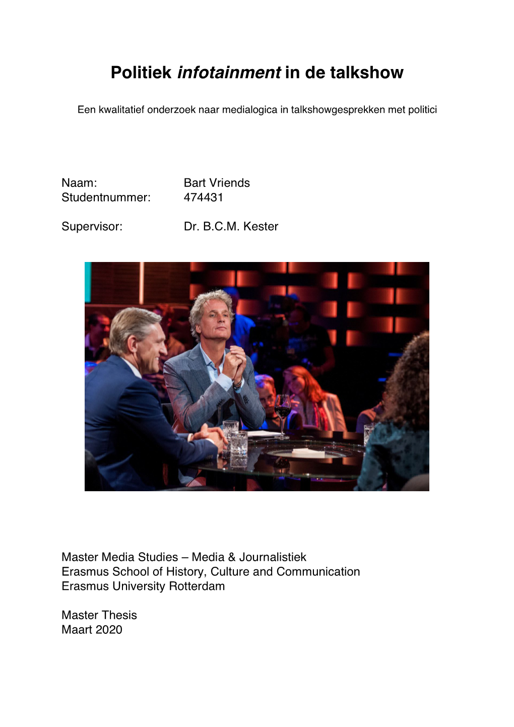 Politiek Infotainment in De Talkshow