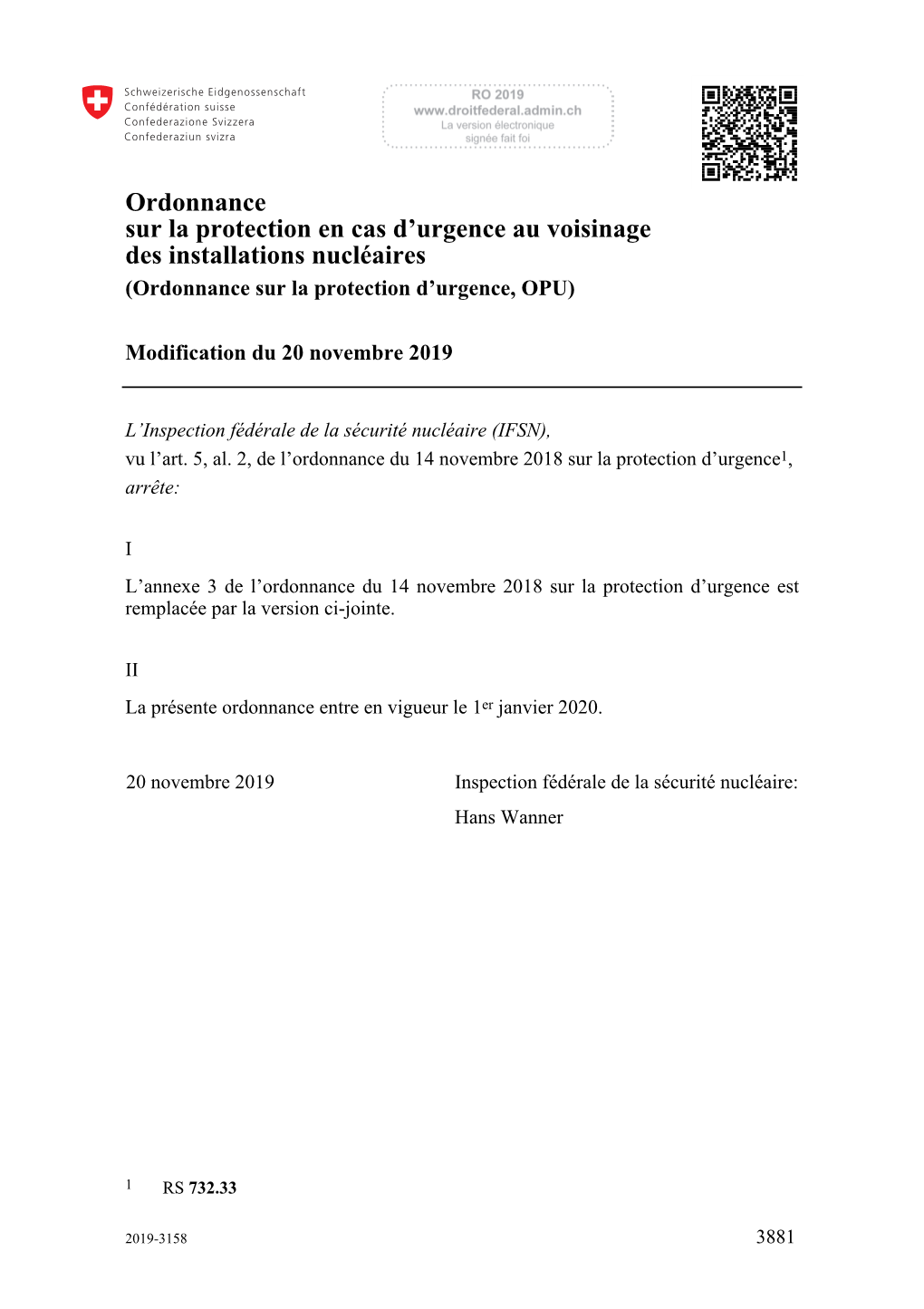 Ordonnance Sur La Protection En Cas D'urgence Au