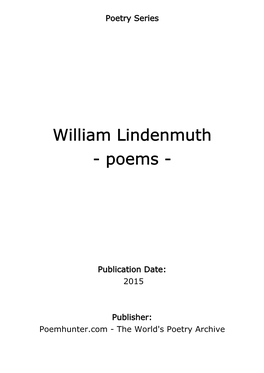 William Lindenmuth - Poems