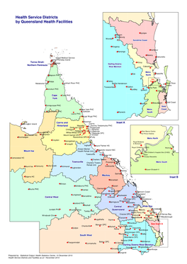 Health Service Districts by Queensland Health Facilities