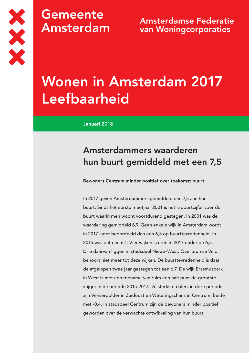 Wonen in Amsterdam 2017 Leefbaarheid