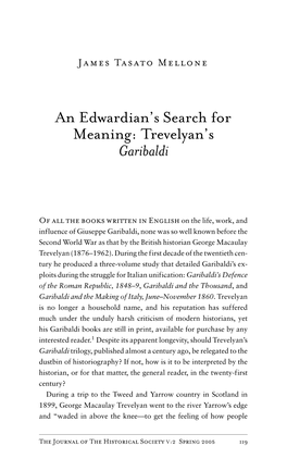 An Edwardian's Search for Meaning: Trevelyan's Garibaldi